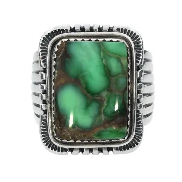 Vintage Navajo outlet sterling silver turquoise cabochon ring